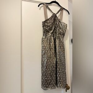 J. Crew Shimmering Silver and Black Dress